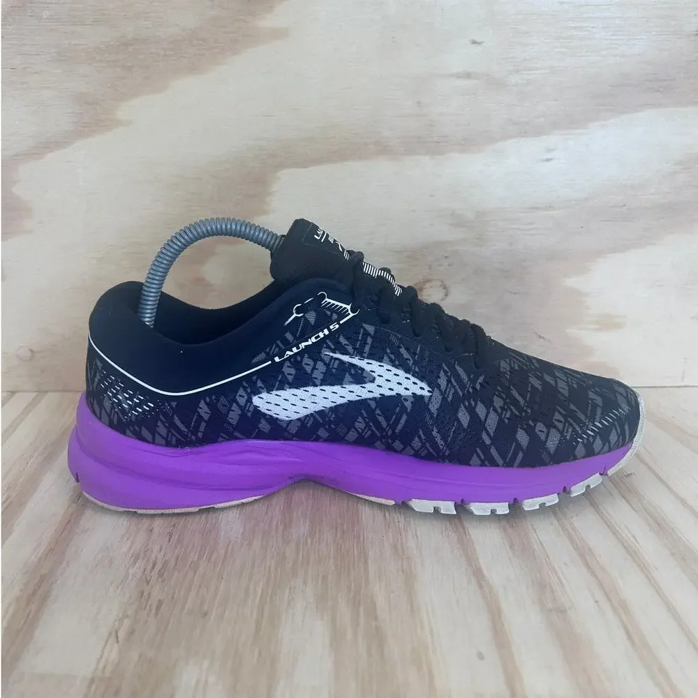 Brooks - Launch 5 - Running Shoes - Black/Purple - Women's - 9 - 1202661B090